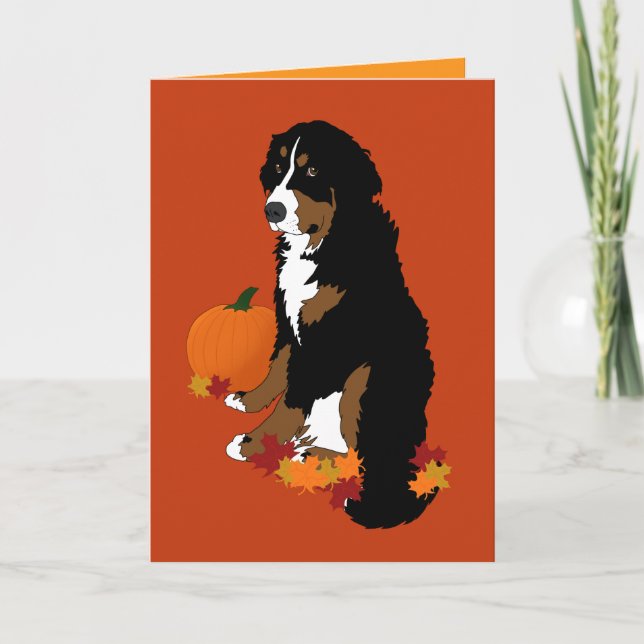 Bernese Mountain Dog Herbstlegel Karte (Vorderseite)