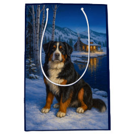 Bernese Mountain Dog Holiday  Mittlere Geschenktüte