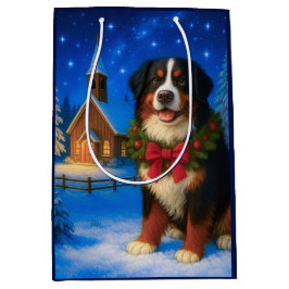 Bernese Mountain Dog Holiday  Mittlere Geschenktüte