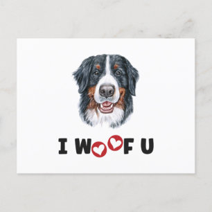 Bernese Mountain Dog I Woof You Feiertagspostkarte