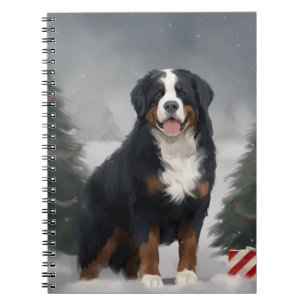 Bernese Mountain Dog im Schnee Weihnachten Notizblock