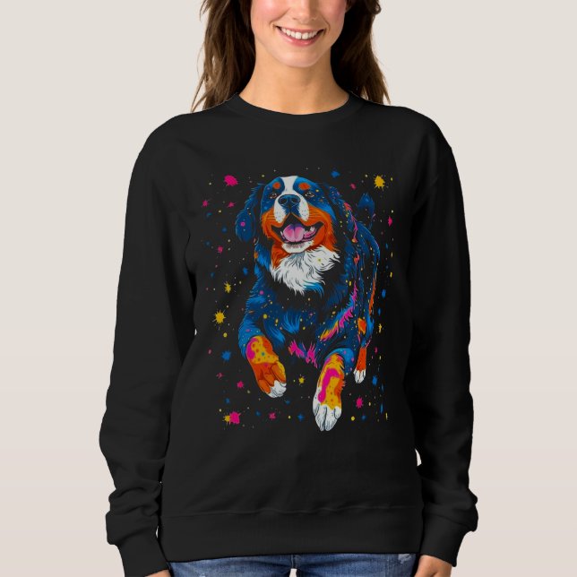 Bernese Mountain Dog in Space Sweatshirt (Vorderseite)