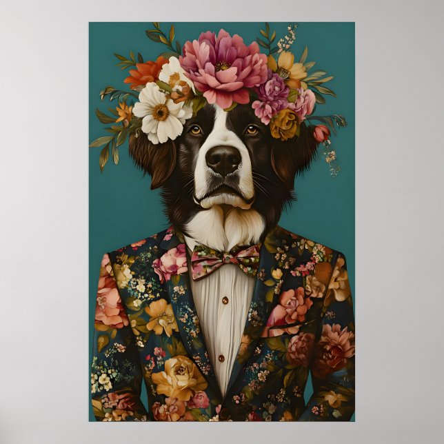 Bernese Mountain Dog In Suit Poster, Bernese Poster (Vorne)