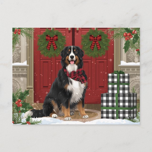 Bernese Mountain Dog Kariert Weihnachten (Vorderseite)