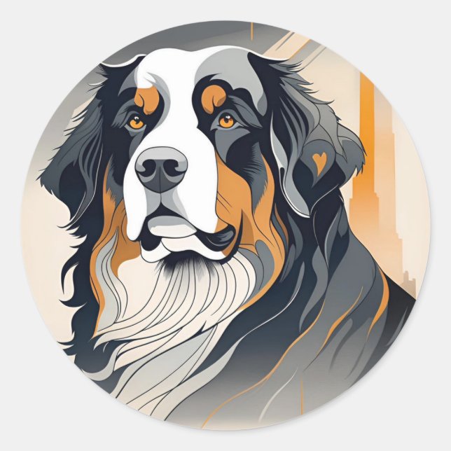 Bernese Mountain Dog Key Chain Runder Aufkleber (Vorderseite)