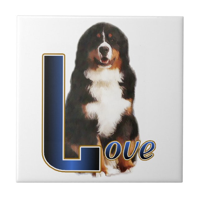 Bernese Mountain Dog Liebe Fliese (Vorderseite)