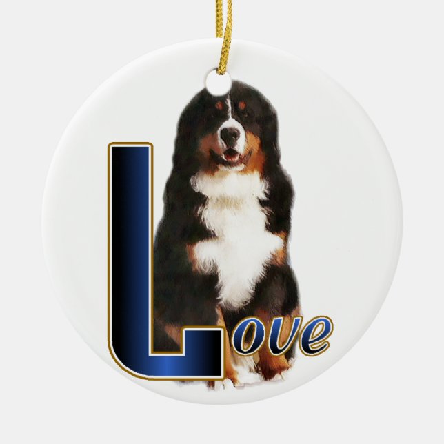 Bernese Mountain Dog Liebe Keramikornament (Vorne)