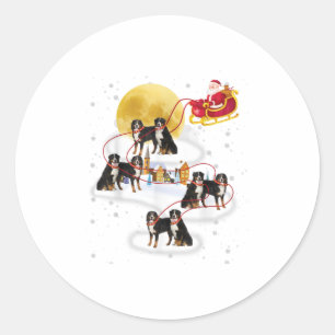 Bernese Mountain Dog Light Christma Runder Aufkleber
