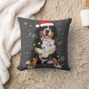 Bernese Mountain Dog Lights Weihnachtsmatte Kissen