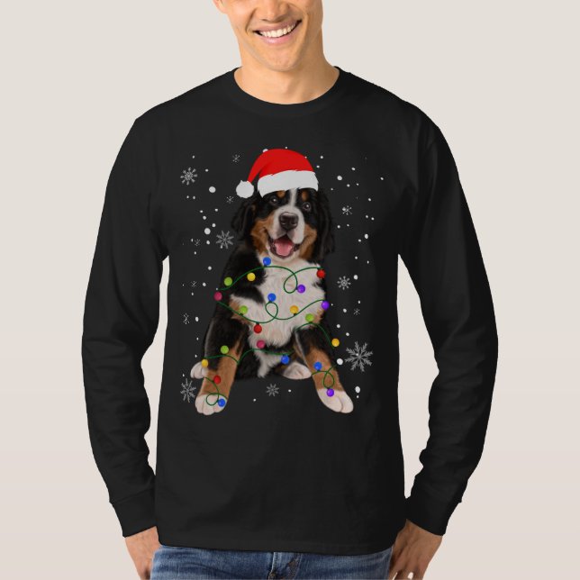 Bernese Mountain Dog Lights Weihnachtsmatte T-Shirt (Vorderseite)
