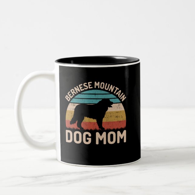 Bernese Mountain Dog Mama, Bernese Dog Mama Zweifarbige Tasse (Links)