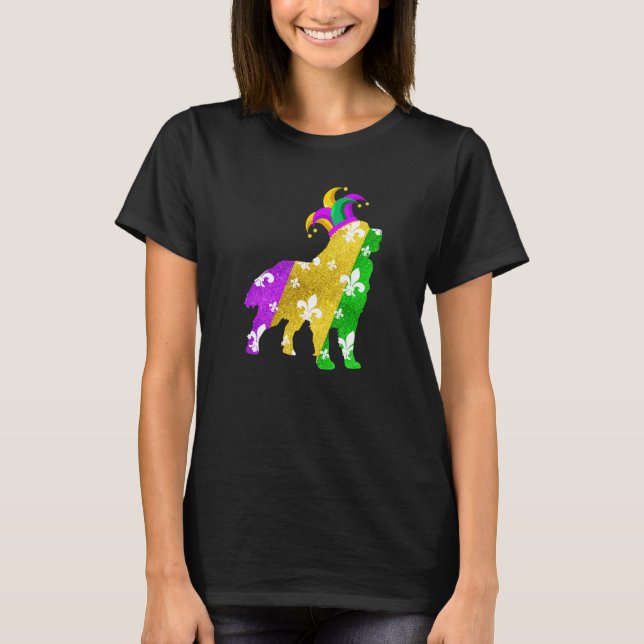 Bernese Mountain Dog Mardi Gras Carnivals Funny Pu T-Shirt (Vorderseite)