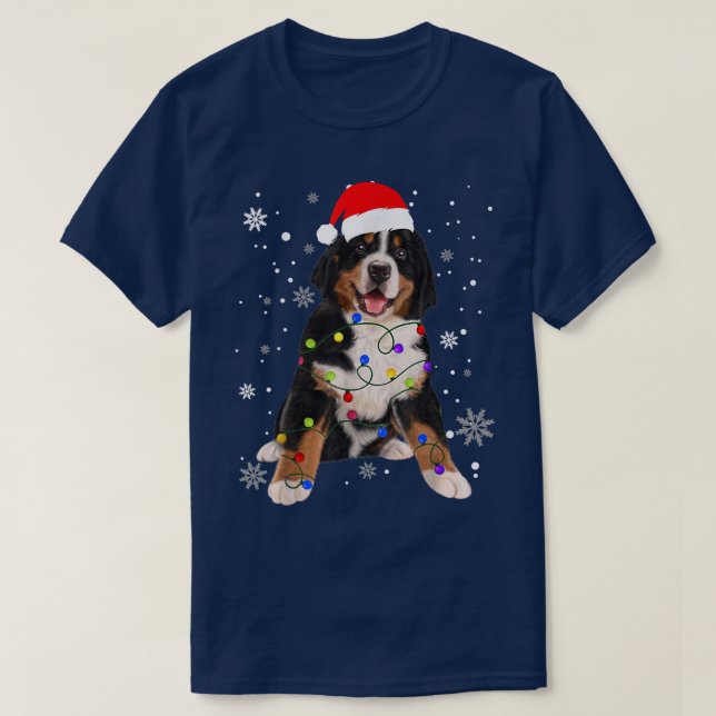 Bernese Mountain Dog Merry Christmas Winter Snow G T-Shirt (Design vorne)