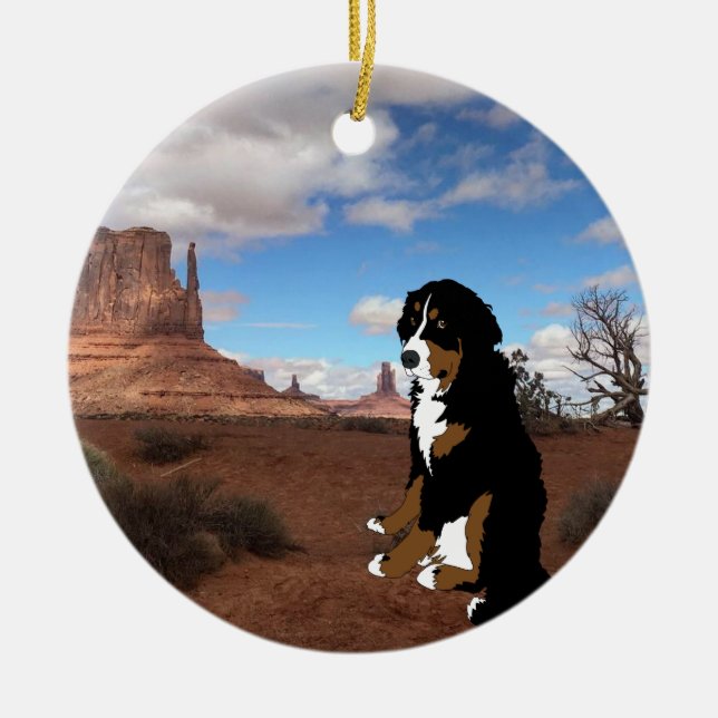 Bernese Mountain Dog Monument Valle Keramik Ornament (Vorne)