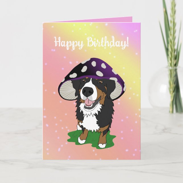 Bernese Mountain Dog Mushroom Cap Dankeskarte (Vorderseite)
