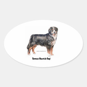 Bernese Mountain Dog Ovaler Aufkleber