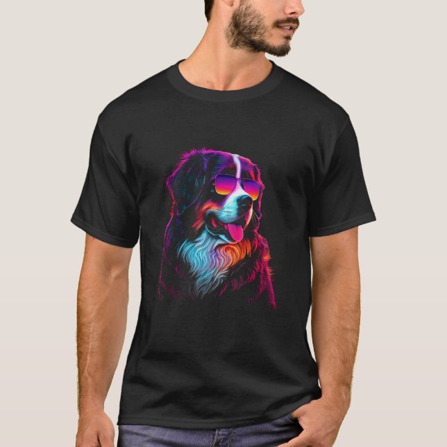 Bernese Mountain Dog owner Vaporwave Notorious DJ T-Shirt (Vorderseite)