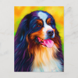 Bernese Mountain Dog Painting - Heidi Postkarte