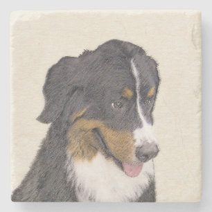 Bernese Mountain Dog Painting - Original Dog Art Steinuntersetzer