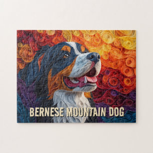 Bernese Mountain Dog Paper Quilling Art Portrait Puzzle