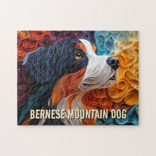 Bernese Mountain Dog Paper Quilling Art Portrait Puzzle