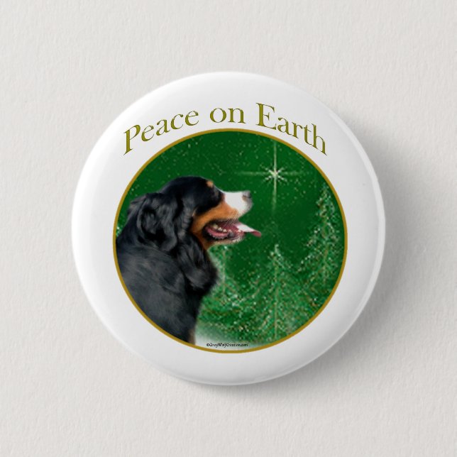 Bernese Mountain Dog Peace Button (Vorderseite)