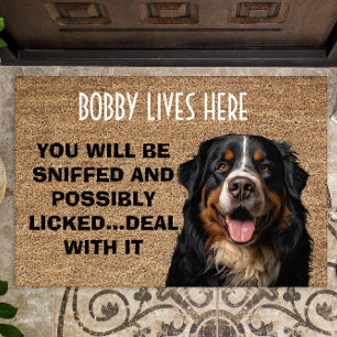 Bernese Mountain Dog personalisierte lustige Tür Fußmatte