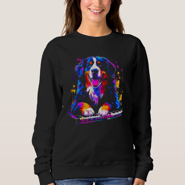 Bernese Mountain Dog Pianist Sweatshirt (Vorderseite)