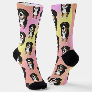 Bernese Mountain Dog Pink Galaxy Socken