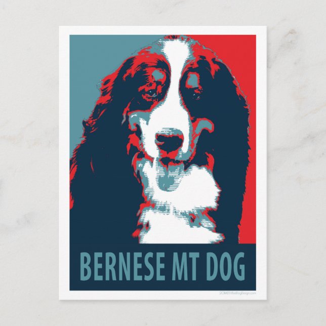 Bernese Mountain Dog Political Parody Poster Postkarte (Vorderseite)