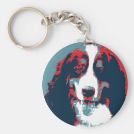 Bernese Mountain Dog Political Parody Poster Schlüsselanhänger