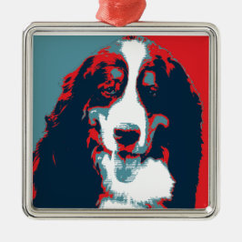 Bernese Mountain Dog Political Parody Poster Silbernes Ornament