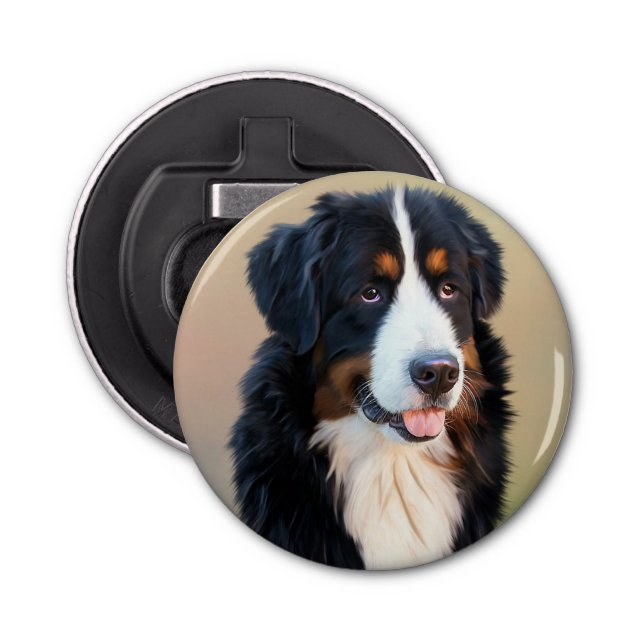 Bernese Mountain Dog Portrait Flaschenöffner (Vorderseite)
