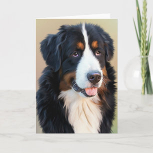 Bernese Mountain Dog Portrait Karte