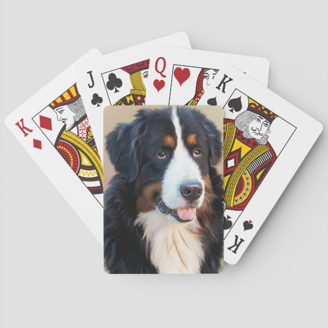 Bernese Mountain Dog Portrait Spielkarten (Rückseite)