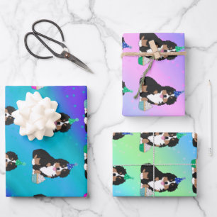 Bernese Mountain Dog Puppy Geschenkpapier Set
