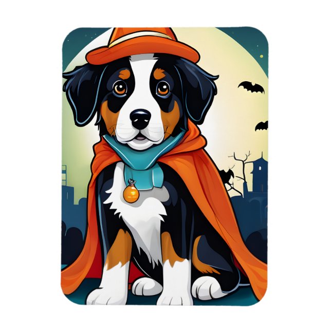 Bernese Mountain Dog Puppy Halloween Magnet (Vertikal)