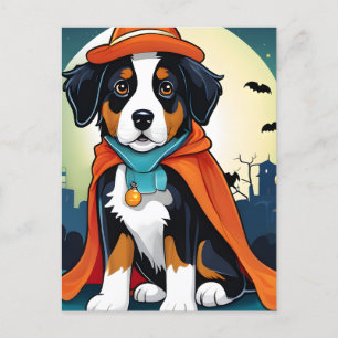 Bernese Mountain Dog Puppy Halloween Postkarte