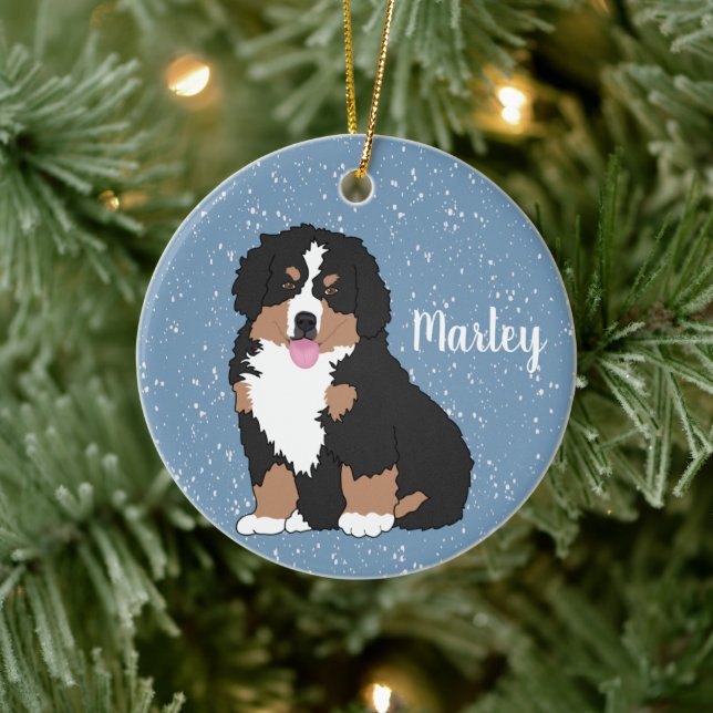 Bernese Mountain Dog Puppy Keramik Ornament (Baum)