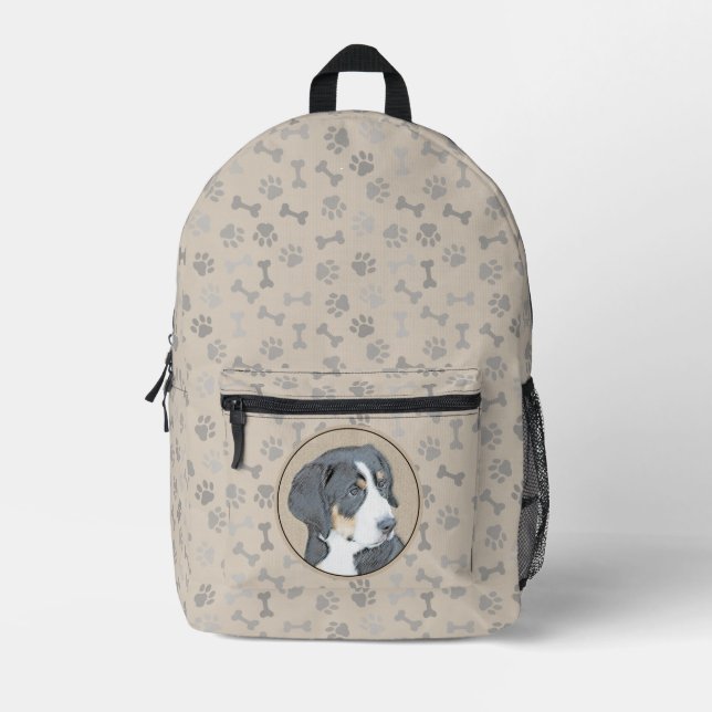 Bernese Mountain Dog Puppy Painting - Original Art Bedruckter Rucksack (Vorderseite)