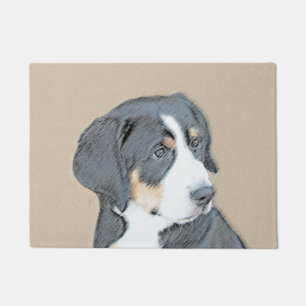 Bernese Mountain Dog Puppy Painting - Original Art Fußmatte