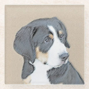 Bernese Mountain Dog Puppy Painting - Original Art Glasuntersetzer