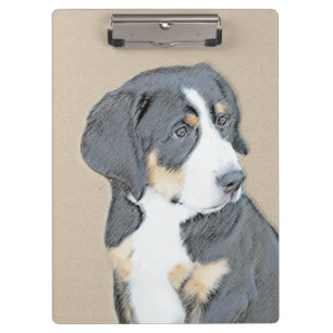 Bernese Mountain Dog Puppy Painting - Original Art Klemmbrett