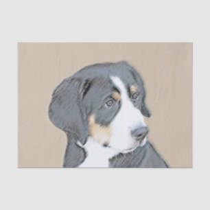 Bernese Mountain Dog Puppy Painting - Original Art Seidenpapier