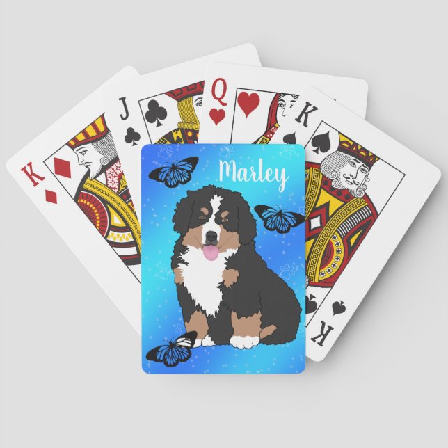 Bernese Mountain Dog Puppy Playing Cards Spielkarten (Rückseite)