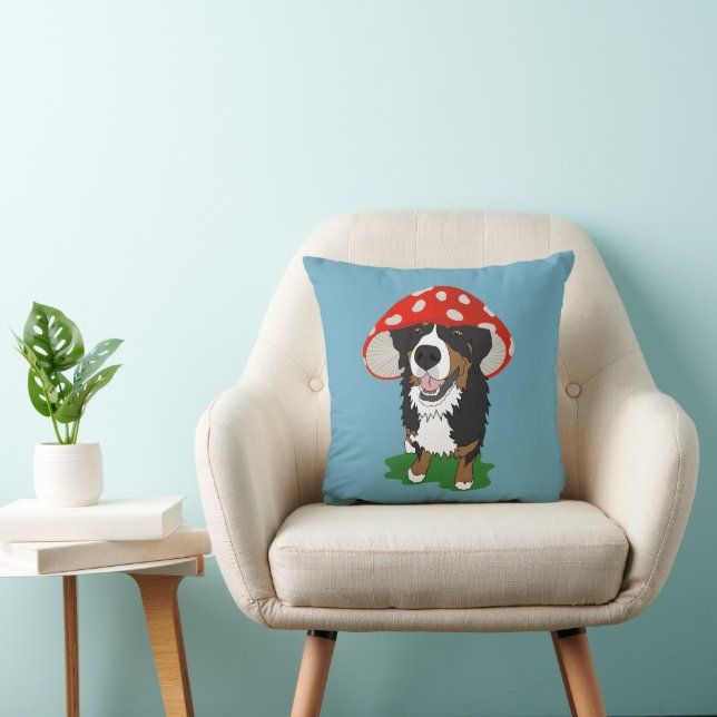 Bernese Mountain Dog Red Mushroom Cap Kissen (Stuhl )