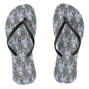 Bernese Mountain Dog Riding Motorrad Weihnachten Flip Flops