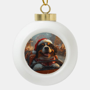 Bernese Mountain Dog Roller Untersetzer Weihnachte Keramik Kugel-Ornament