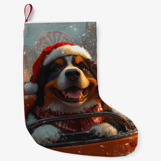 Bernese Mountain Dog Roller Untersetzer Weihnachte Kleiner Weihnachtsstrumpf (Vorderseite)