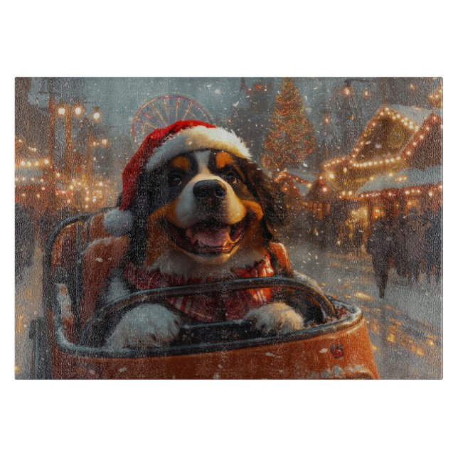Bernese Mountain Dog Roller Untersetzer Weihnachte Schneidebrett (Vorderseite)